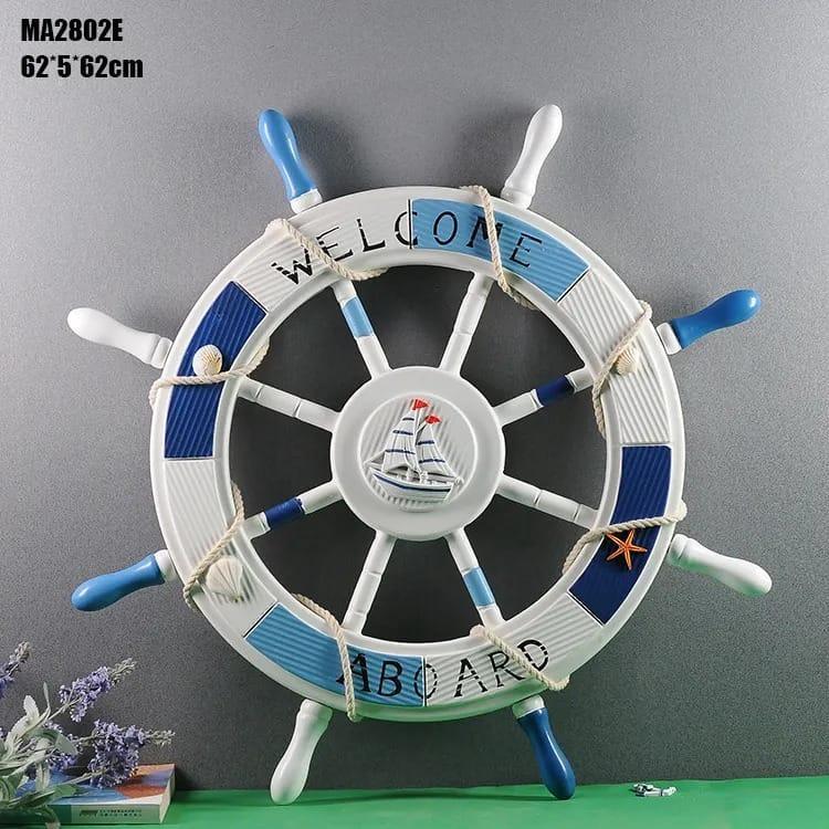 Set de timones marinos decorativos 1 de 62 cm y 2 de 30 cm para pared