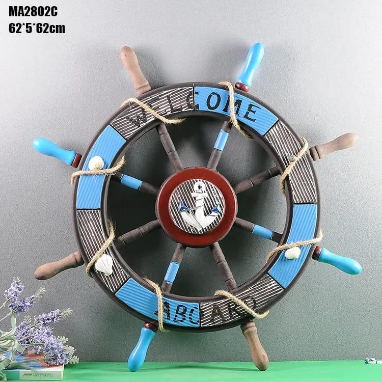 Timón de barco decorativo 62 cm para pared