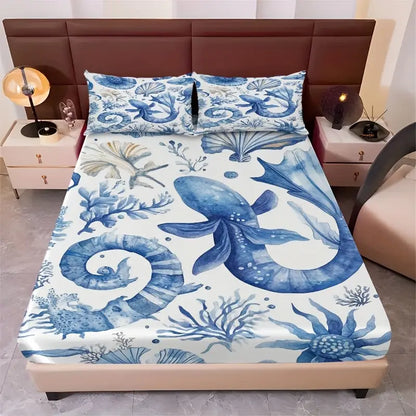 Juego de sabana de 2 y 3 piezas con cubre colchon y fundas de almohada.