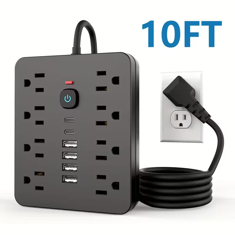 Tira de Poder 14 en 1 con USB y USB-C Protección Sobretensión 110V
