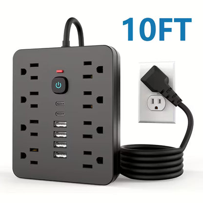 Tira de Poder 14 en 1 con USB y USB-C Protección Sobretensión 110V