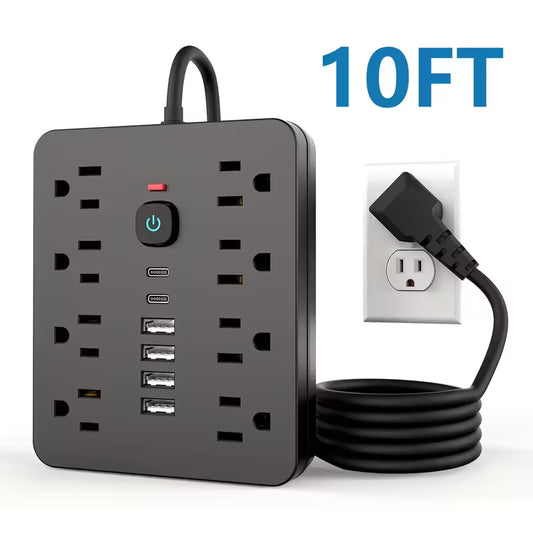 Tira de Poder 14 en 1 con USB y USB-C Protección Sobretensión 110V