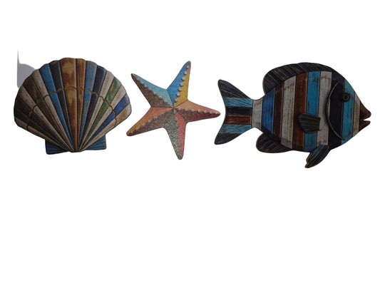 Adornos marinos para pared | en madera fina