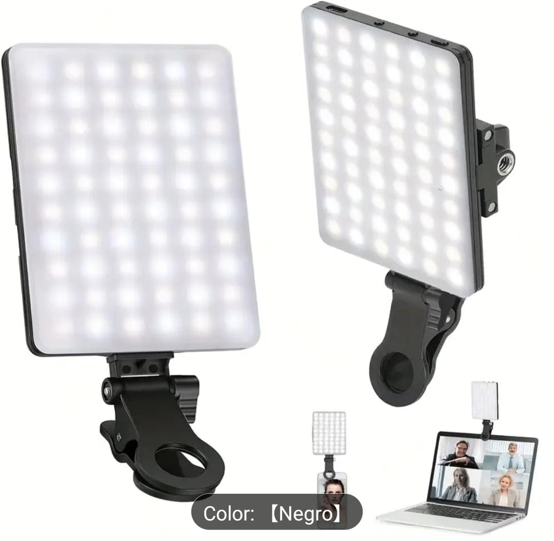 Luz led selfie recargable para celular, camara y laptop