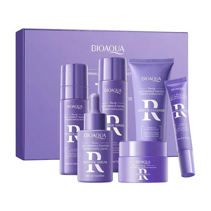 Set Facial Antiarrugas con Retinol y Ácido Hialurónico – Rutina Completa 6 Piezas