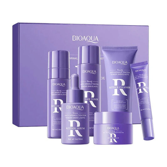 Set Facial Antiarrugas con Retinol y Ácido Hialurónico – Rutina Completa 6 Piezas