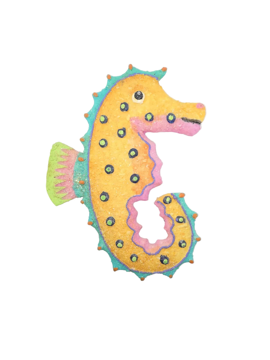 Trio de esculturas marina multicolor en cerámica