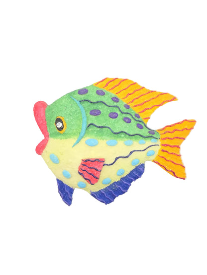 Trio de esculturas marina multicolor en cerámica