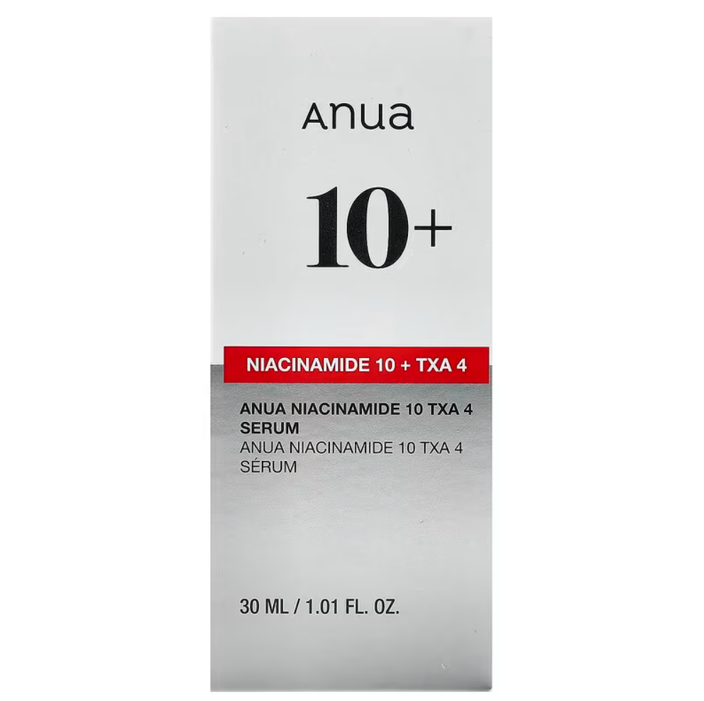 Sérum que contiene 10% de niacinamida y 4% de ácido tranexámico para reducir manchas.