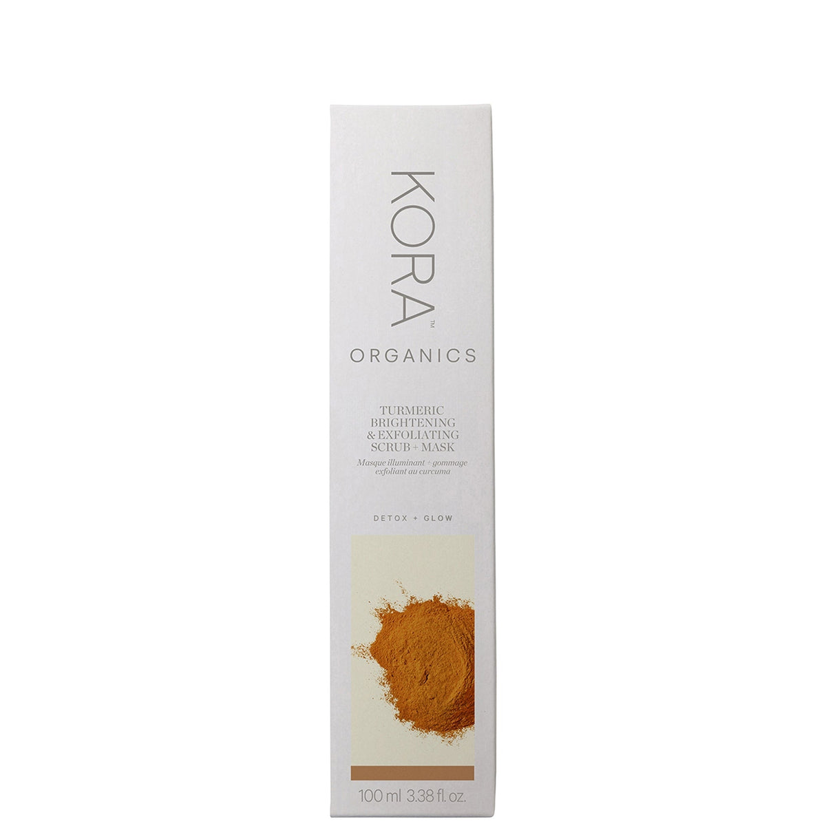 Mascarilla facial exfoliante 2 en 1 que revitaliza, ilumina y suaviza la piel, Su fórmula incluye cúrcuma certificada orgánica, enzimas de papaya, corteza de álamo temblón, menta y semillas de escaramujo.
