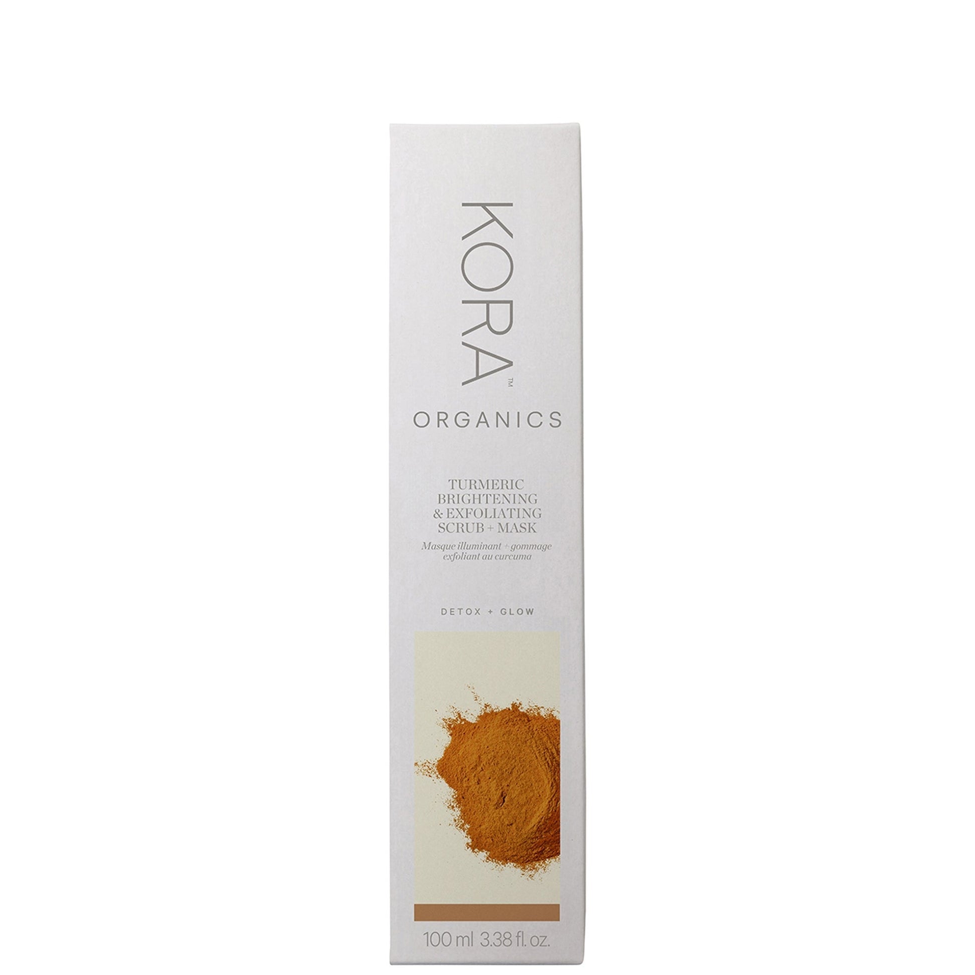 Mascarilla facial exfoliante 2 en 1 que revitaliza, ilumina y suaviza la piel, Su fórmula incluye cúrcuma certificada orgánica, enzimas de papaya, corteza de álamo temblón, menta y semillas de escaramujo.