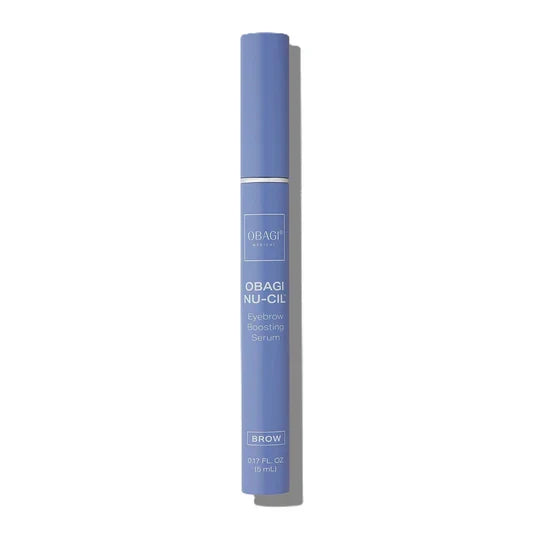 Suero potenciador de cejas en color azul.