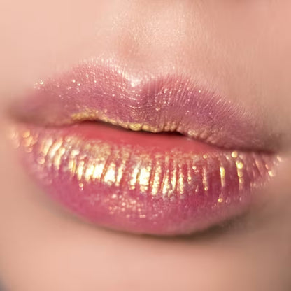 Labial Meeya Show con Brillo Metálico Dorado – Pintalabios Rosado